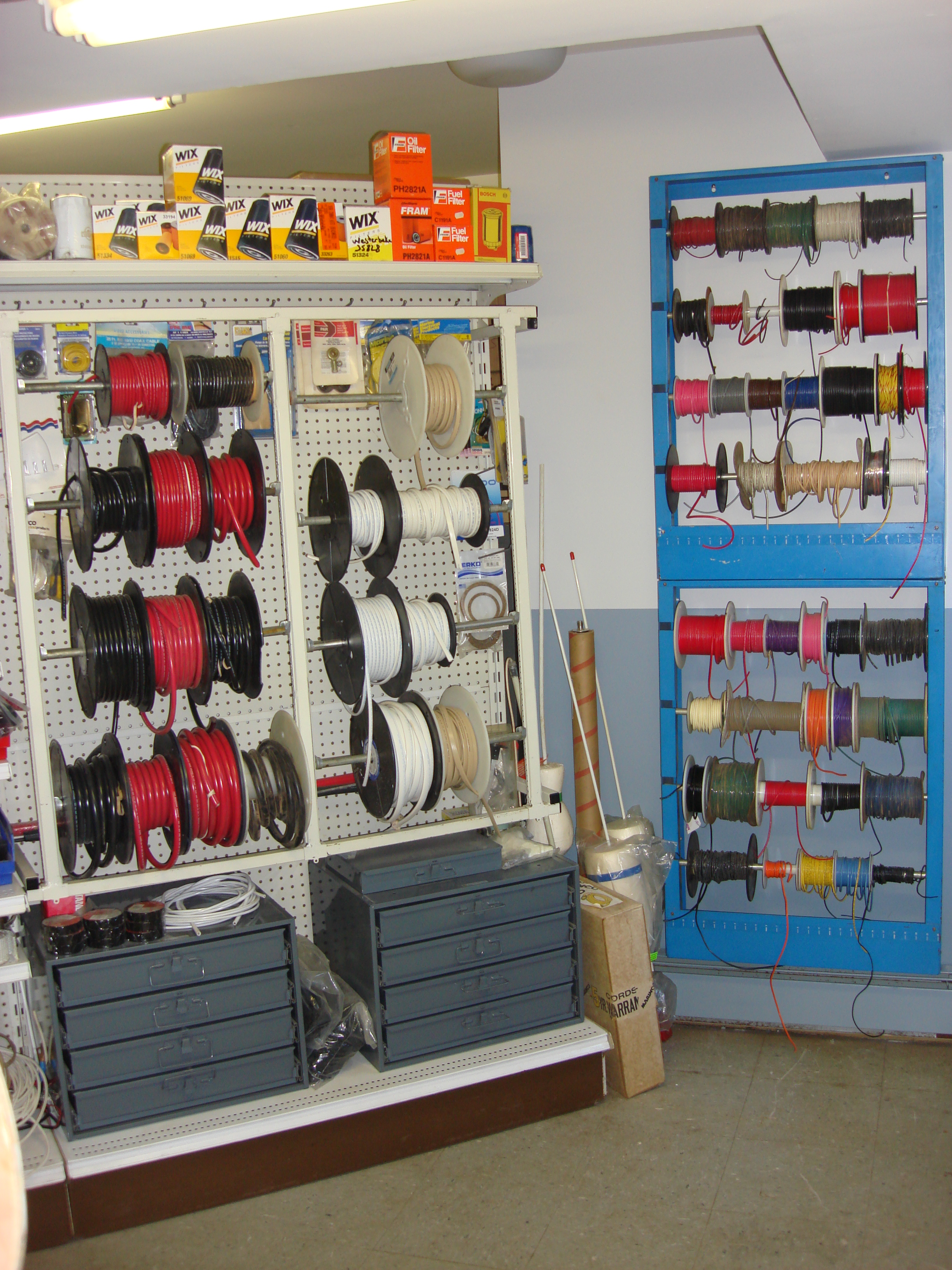 Spools of wire/cable.
