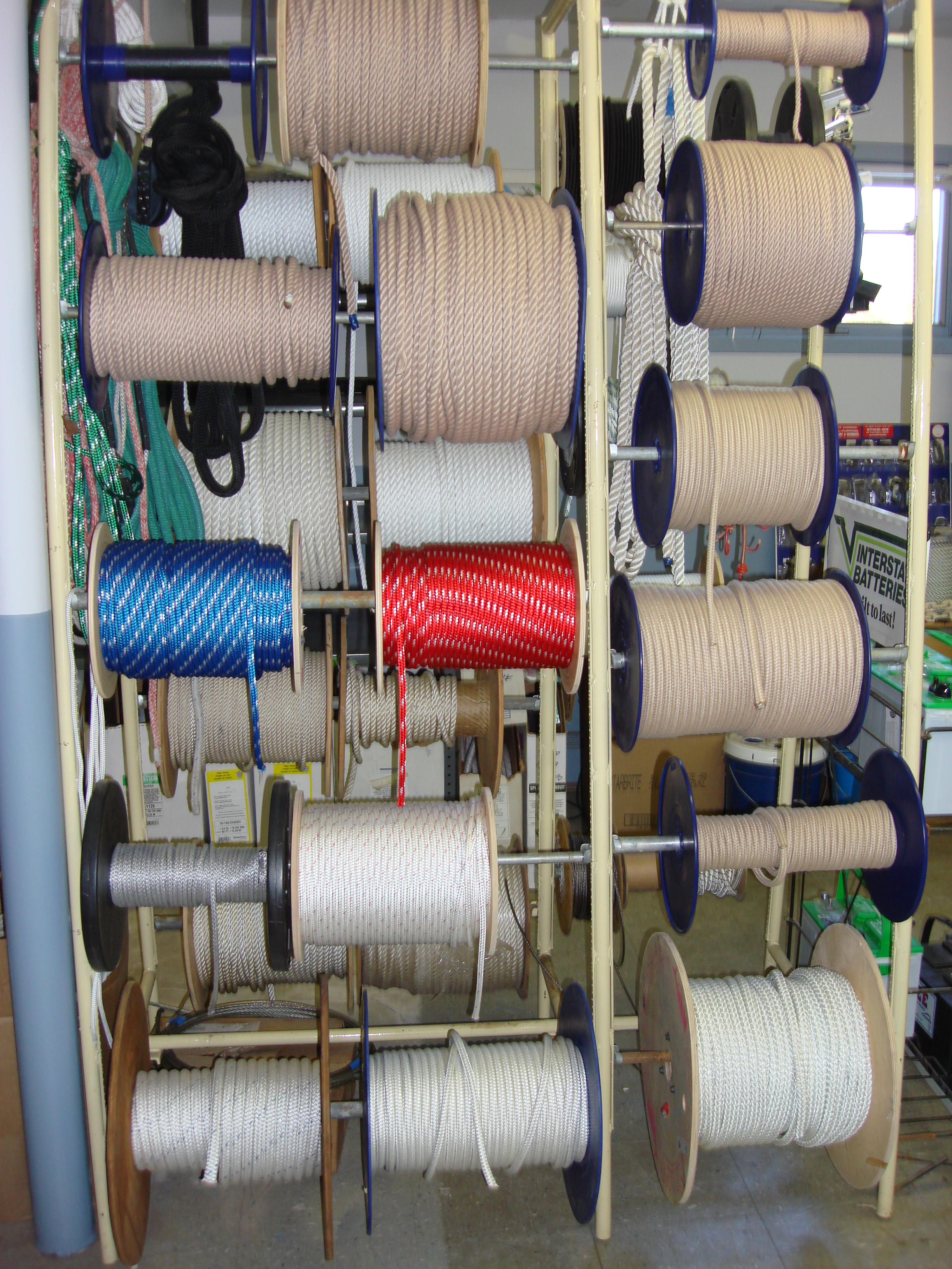 Spools of line.